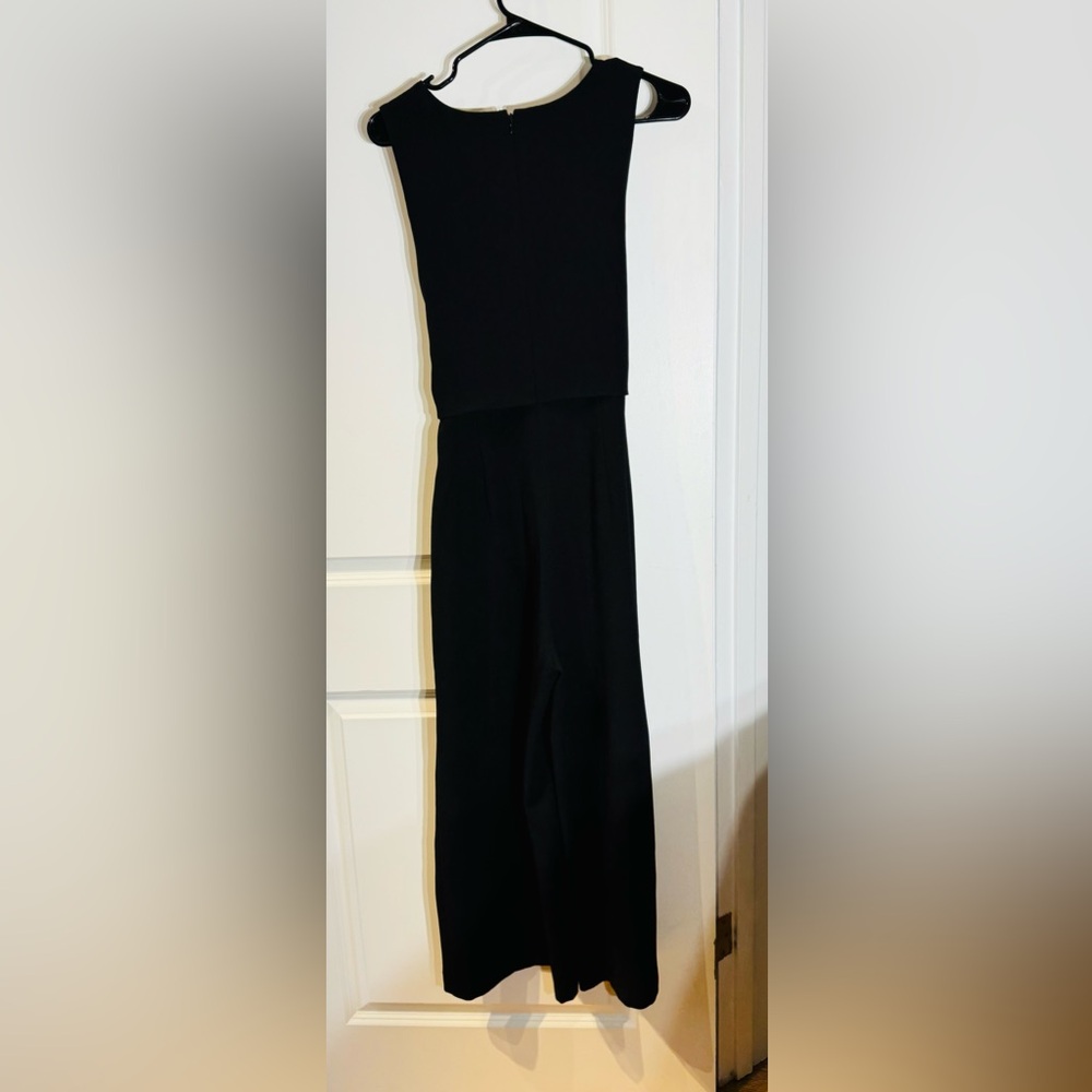 Club Monaco 6 black crepe tie front jumpsuit in beautiful condition - Picture 3 of 7
